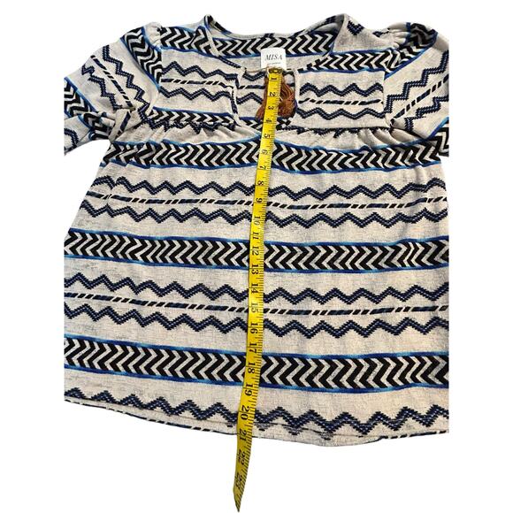 Misa Los Angeles Althea Blue Zig Zag Top - Size XS - Picture 10 of 10